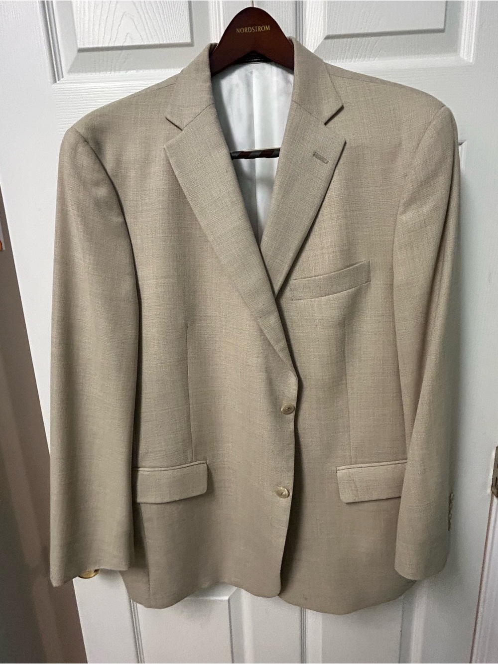 Hart Schaffner Marx Light Beige Two-Button Sport Coat 48R